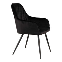 Harbo Dining Chair - Chair in black velvet with black legs - set of 2