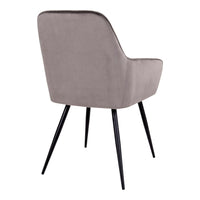 Harbo Dining Chair - Chair in mushroom velvet with black legs - set of 2