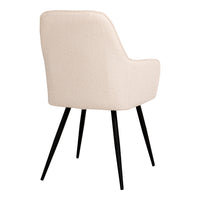 Harbo Dining Chair - Dining Chair in bouclé, white with black legs, HN1232 - set of 2