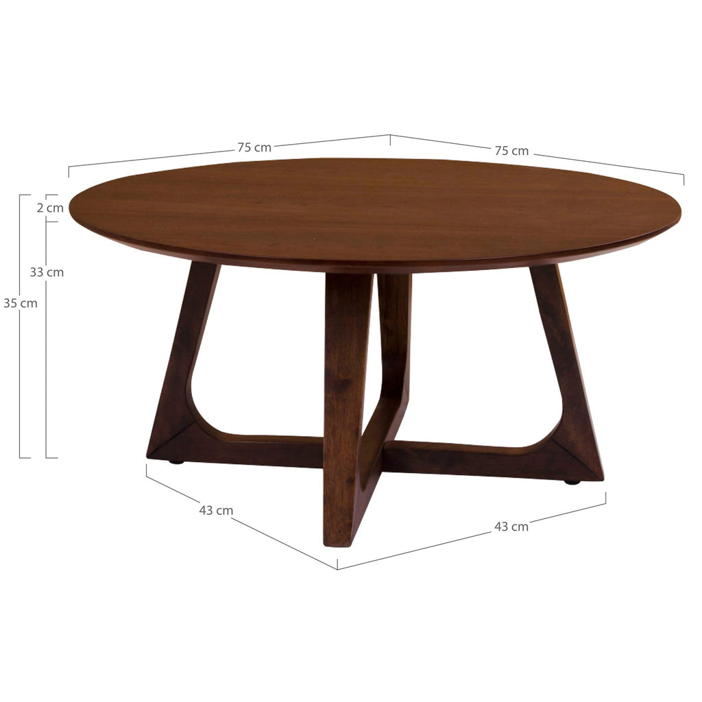 Hellerup Coffee Table - Coffee table in walnut veneer Ã˜ 75 cm