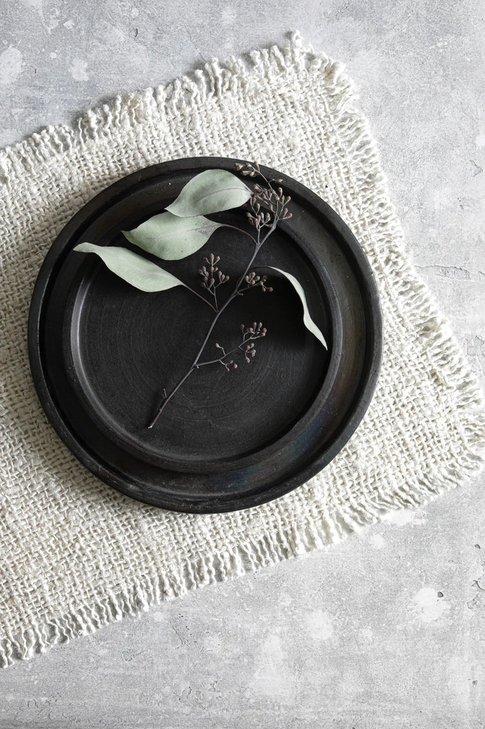 The Terracotta Burned Plate - Black - S