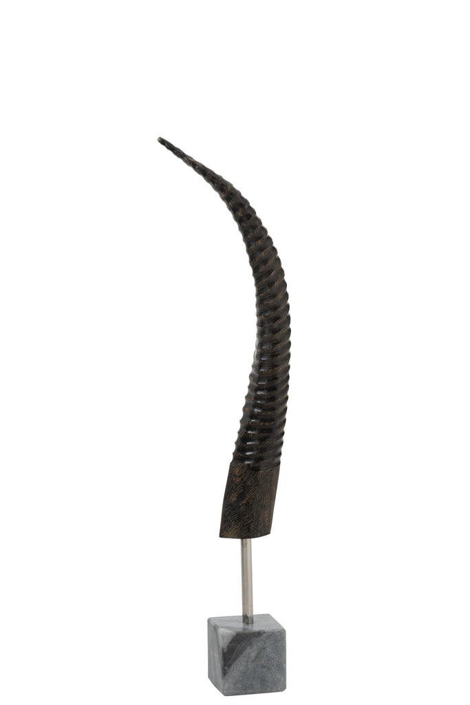 Horn On Base Ribbed Horn/Marble Black/Brown/Grey Small