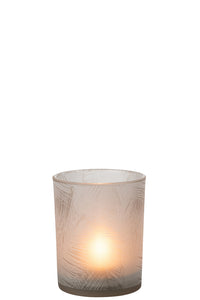 Hurricane Leaves Glass Beige Medium