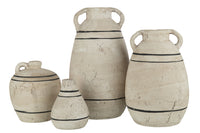 Jug Stripe Terracotta Beige/Black Large