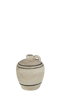 Jug Stripe Terracotta Beige/Black Small