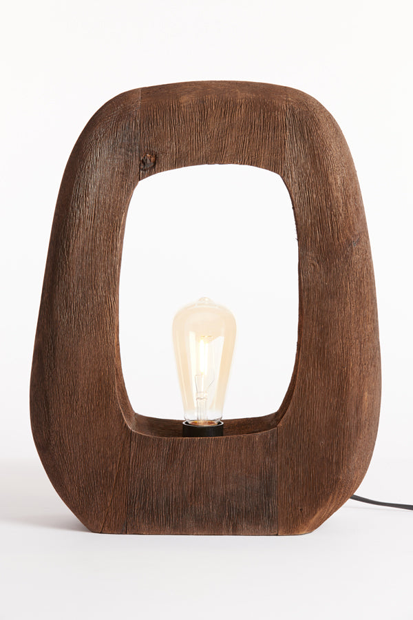 Table lamp 33x10x40 cm KELAFO wood chocolate brown