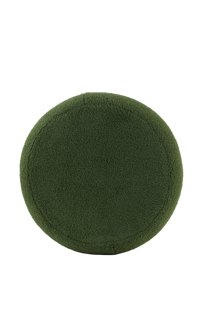 Pouf 40x45 cm KIMI teddy dark olive green+gold