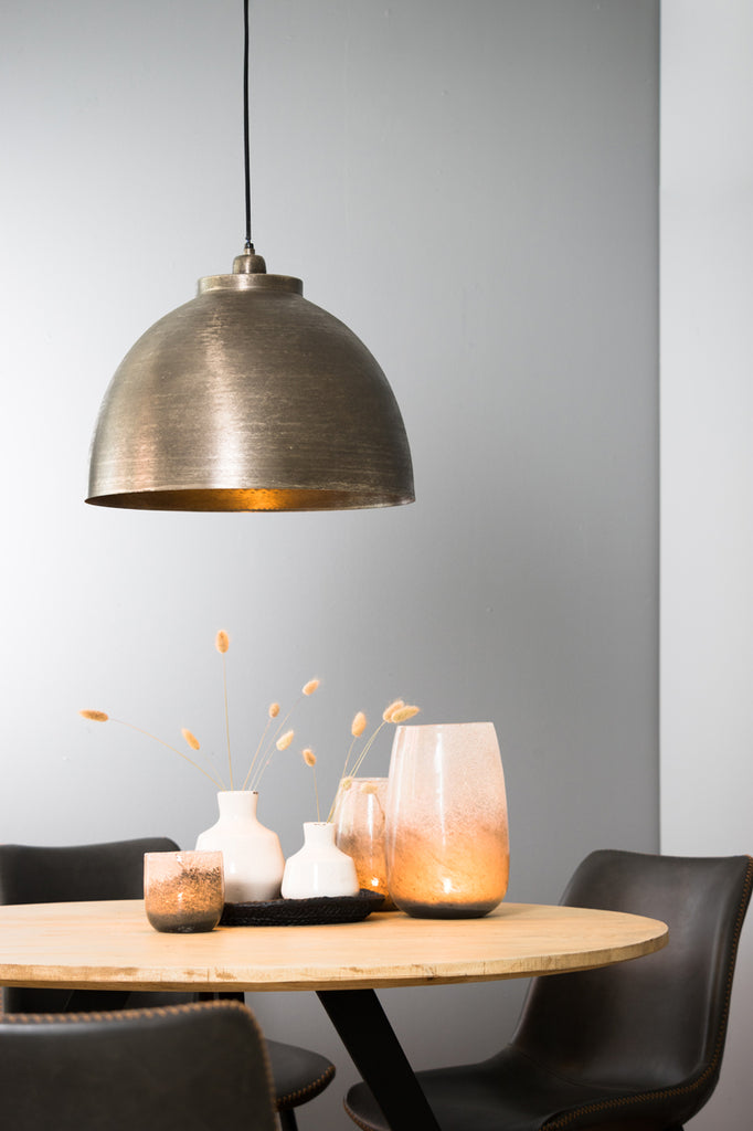 Hanging lamp 45x32 cm KYLIE dark raw nickel