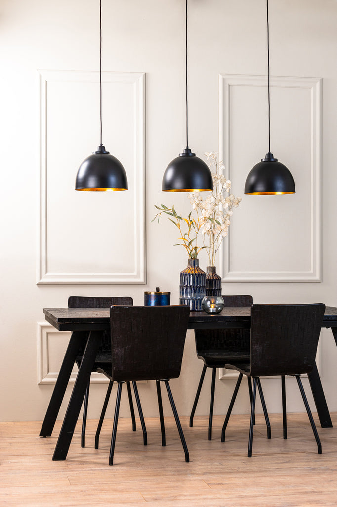 Hanging lamp 3L 135x30x26 cm KYLIE matt black-gold