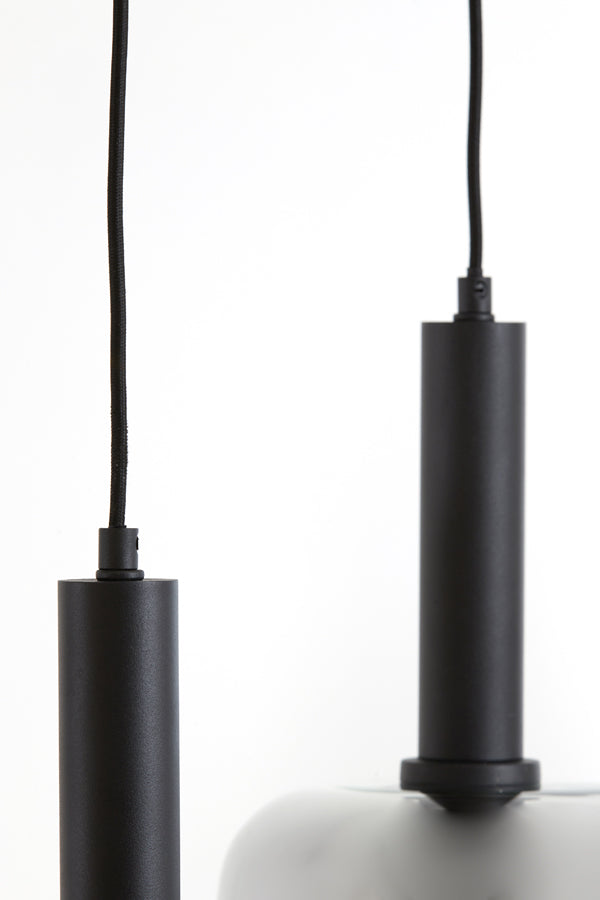 Hanging lamp 3L 100x22x32 cm LEKAR black+smoked glass