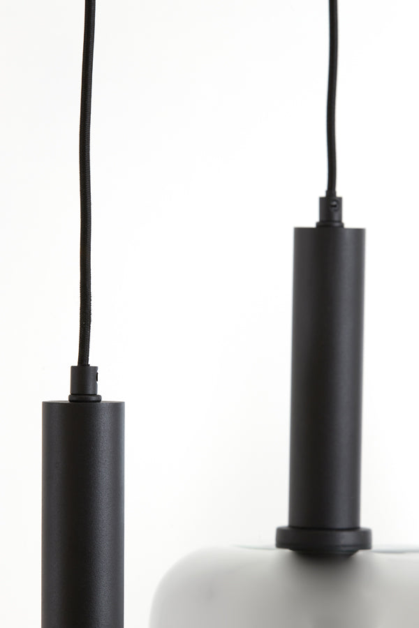 Hanging lamp 3L 100x22x32 cm LEKAR black+smoked glass