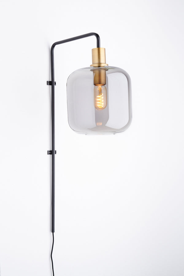 Wall lamp 35x21x70 cm LEKAR antique bronze+smoked glass