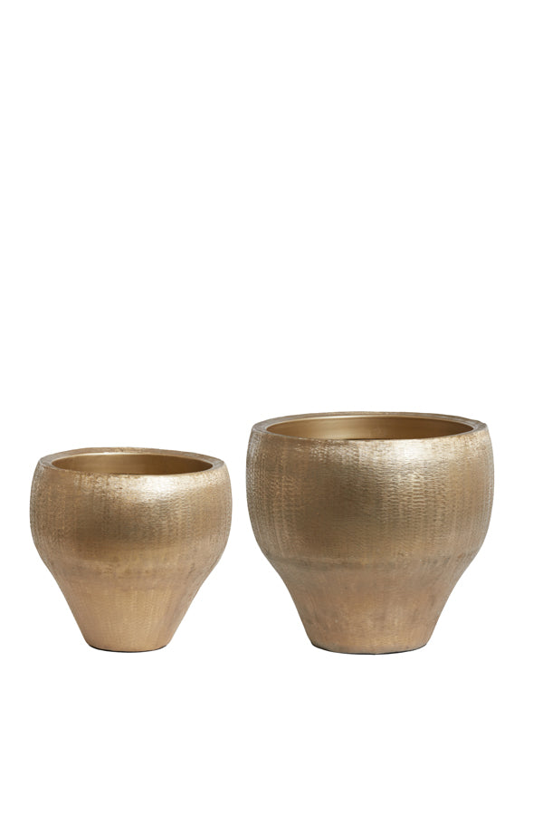 Pot deco Set 2 - 39x36+49x44 cm LIOUX gold