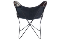 Lounge Chair Cowhide/Metal White/Black