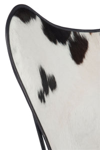 Lounge Chair Cowhide/Metal White/Black