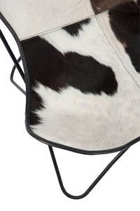 Lounge Chair Cowhide/Metal White/Black