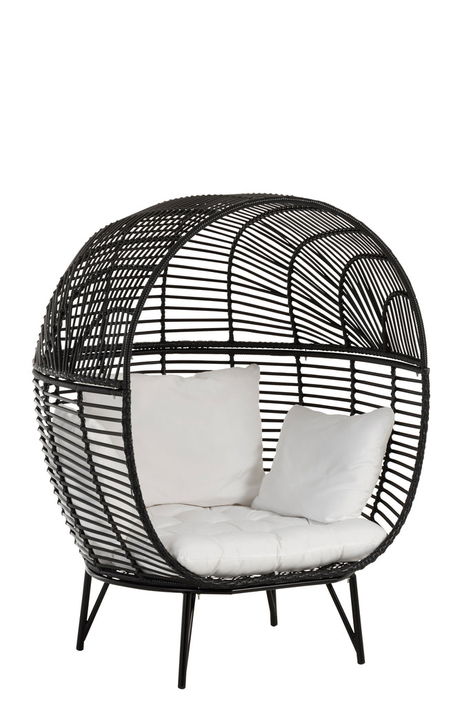 Lounge Chair Oval Steel Black