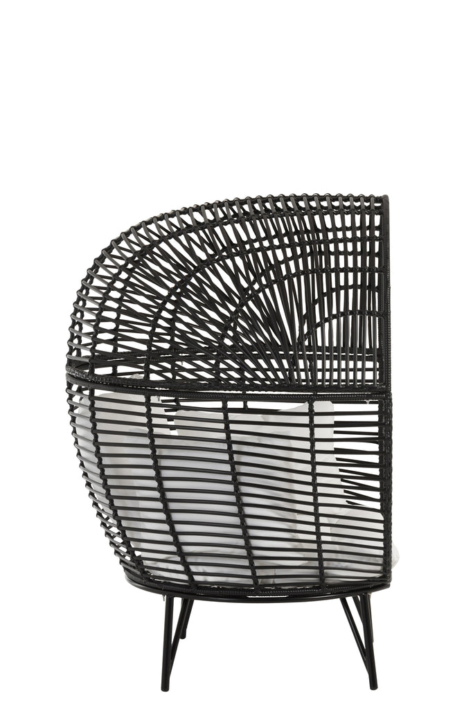 Lounge Chair Oval Steel Black