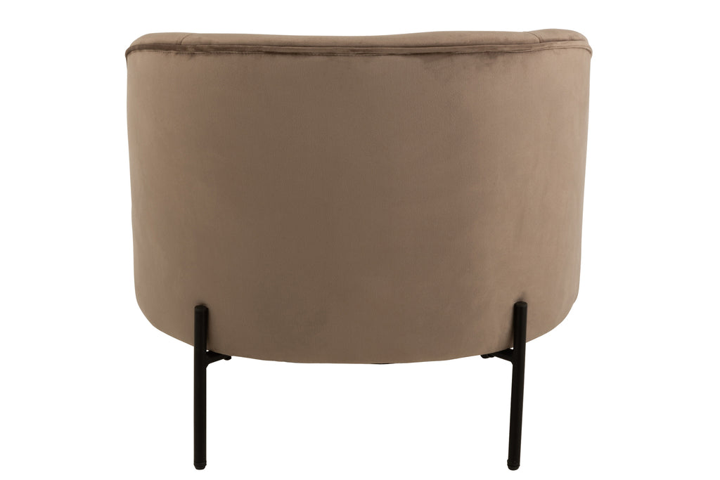 Lounge Chair Round Textile/Metal Brown