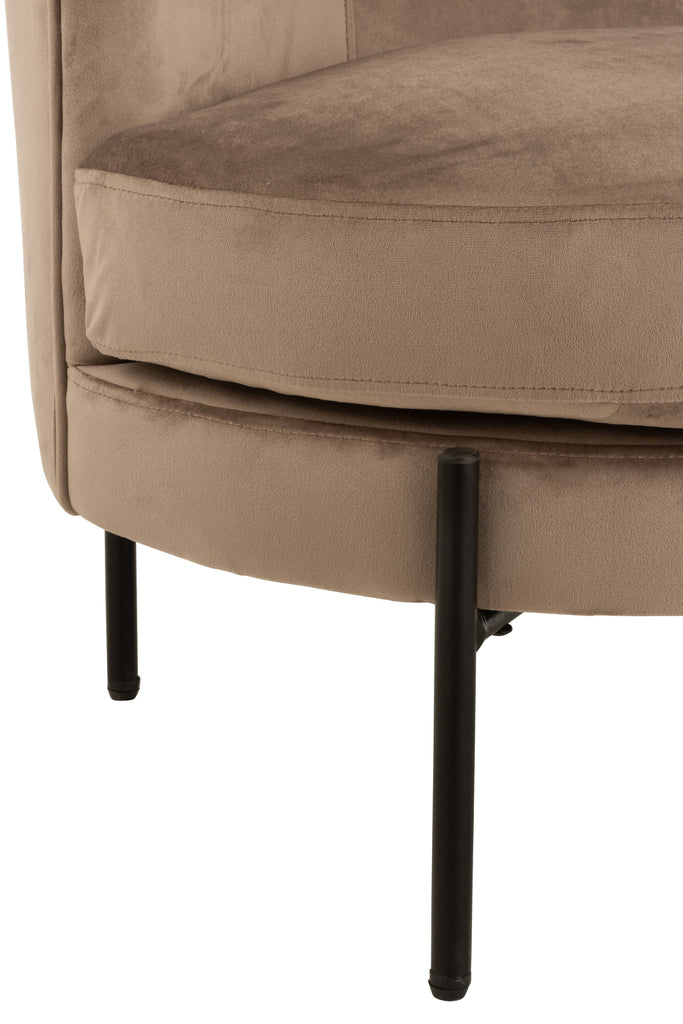 Lounge Chair Round Textile/Metal Brown