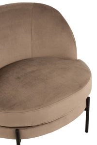 Lounge Chair Round Textile/Metal Brown