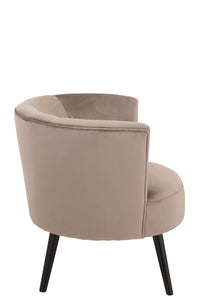 Lounge Chair Round Textile/Met Brown