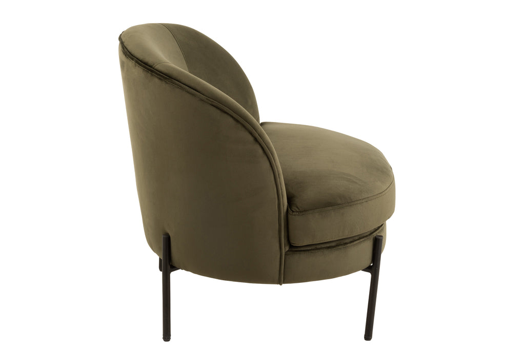 Lounge Chair Round Textile/Metal Green