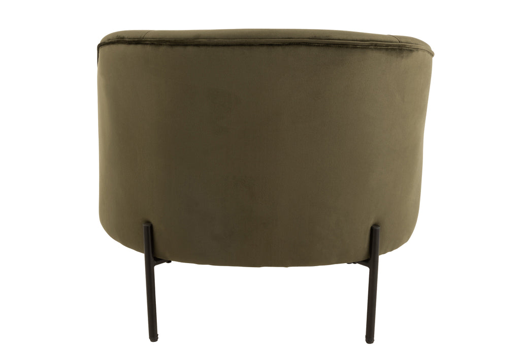 Lounge Chair Round Textile/Metal Green