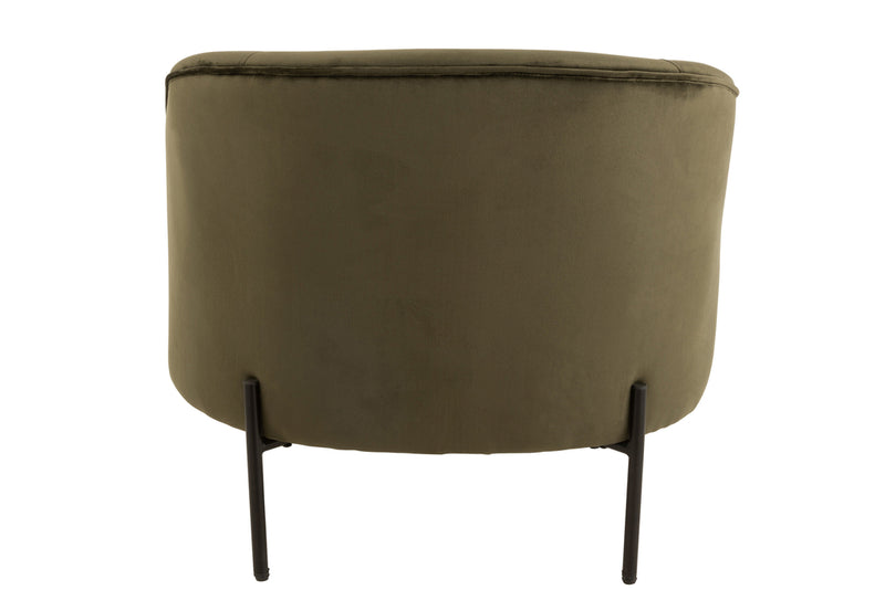 Lounge Chair Round Textile/Metal Green