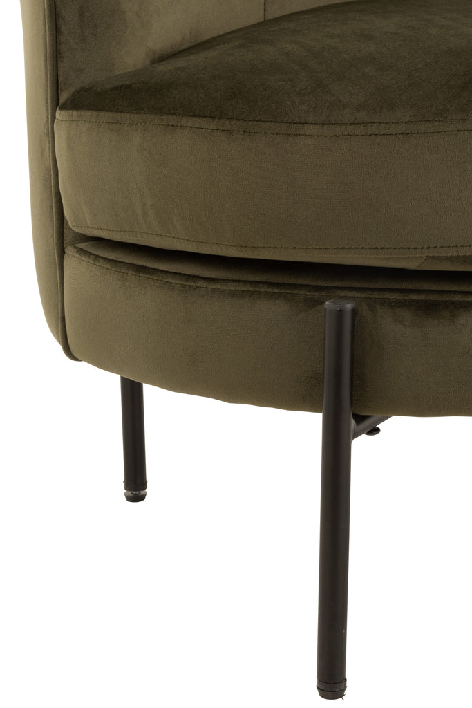 Lounge Chair Round Textile/Metal Green