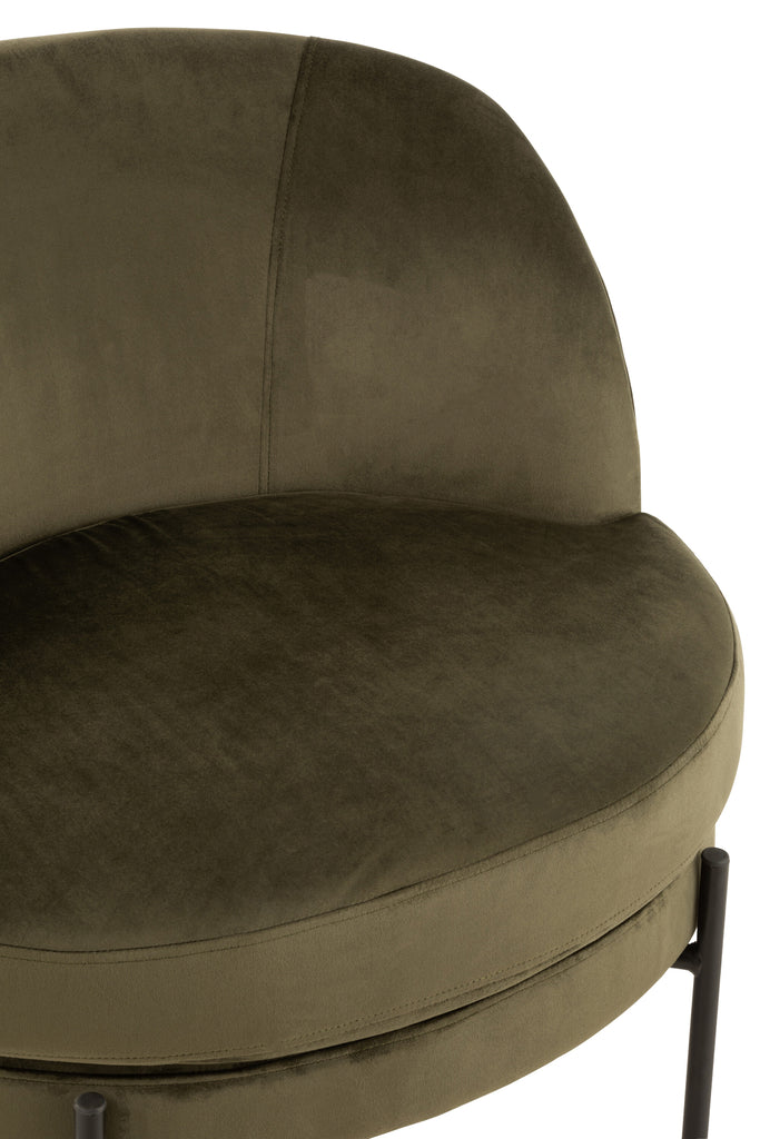 Lounge Chair Round Textile/Metal Green