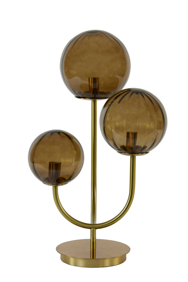 Table lamp 3L 38x20x60 cm MAGDALA glass brown+gold