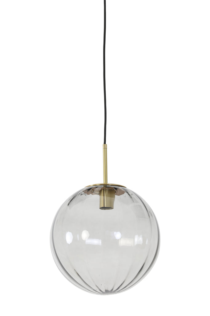 Hanging lamp 30 cm MAGDALA glass light grey+gold