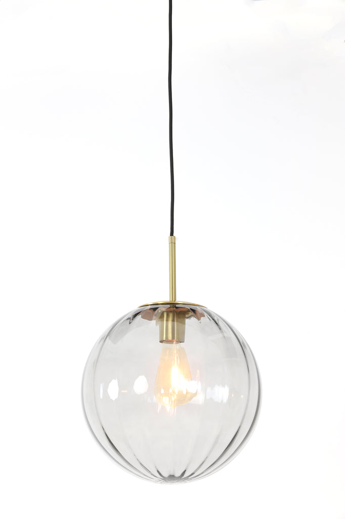 Hanging lamp 30 cm MAGDALA glass light grey+gold