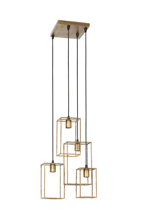 Hanging lamp 4L 35x32x57 cm MARLEY antique gold