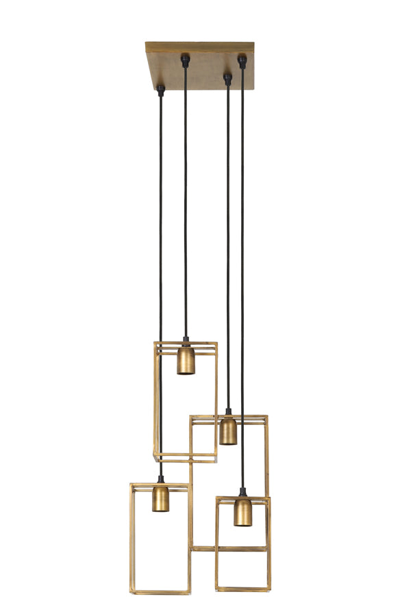 Hanging lamp 4L 35x32x57 cm MARLEY antique gold