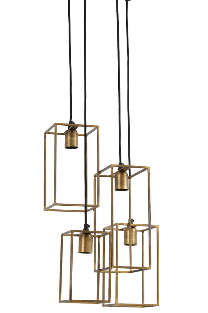 Hanging lamp 4L 35x32x57 cm MARLEY antique gold