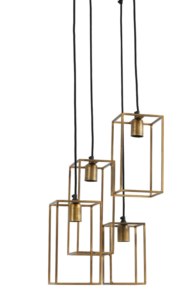 Hanging lamp 4L 35x32x57 cm MARLEY antique gold