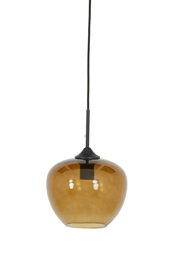 Hanging lamp 23x18 cm MAYSON glass brown+black