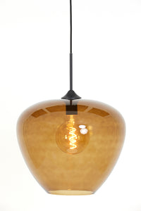 Hanging lamp 40x34 cm MAYSON glass brown+black