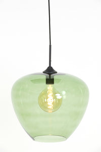 Hanging lamp 40x34 cm MAYSON glass green+matt black