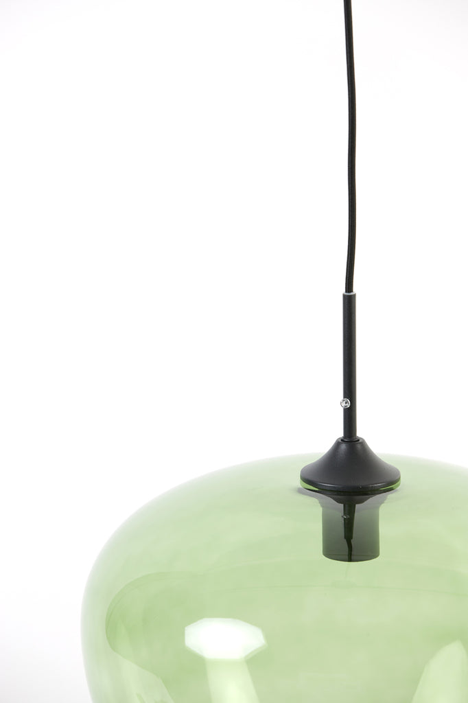 Hanging lamp 40x34 cm MAYSON glass green+matt black