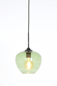 Hanging lamp 23x18 cm MAYSON glass green+matt black