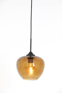 Hanging lamp 23x18 cm MAYSON glass brown+black