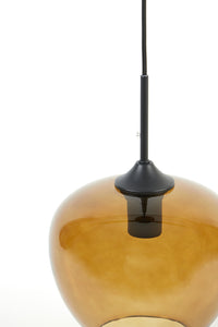 Hanging lamp 23x18 cm MAYSON glass brown+black