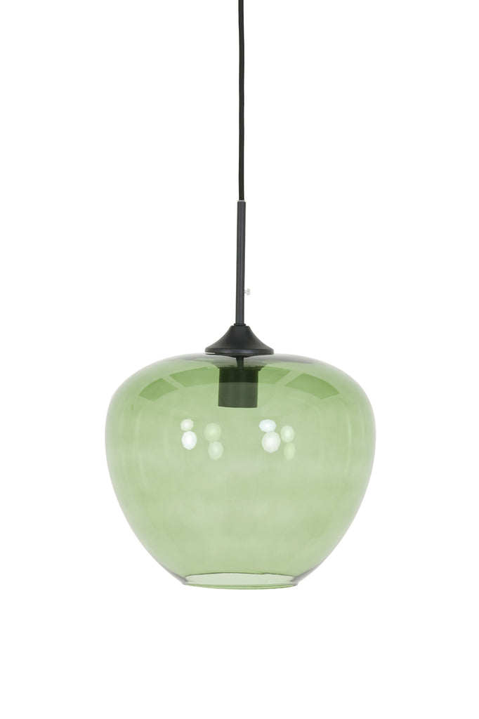 Hanging lamp 30x25 cm MAYSON glass green+matt black