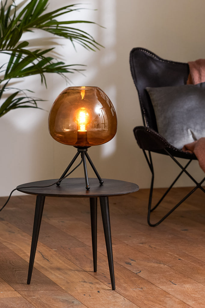 Table lamp 30x43 cm MAYSON glass brown+matt black