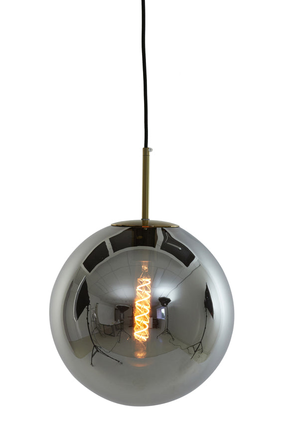 Hanging lamp 40 cm MEDINA antique bronze+smoked glass