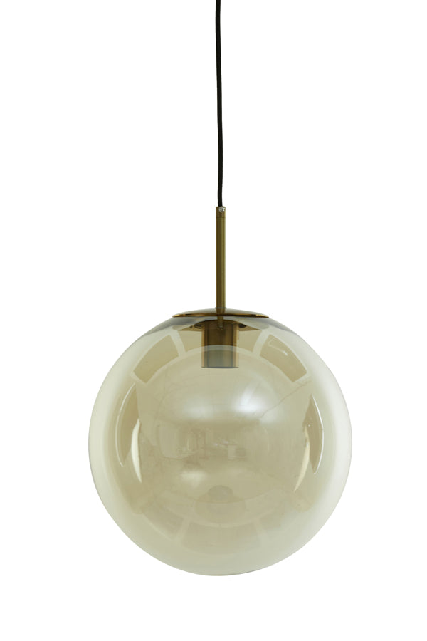 Hanging lamp 40 cm MEDINA antique bronze+glass amber