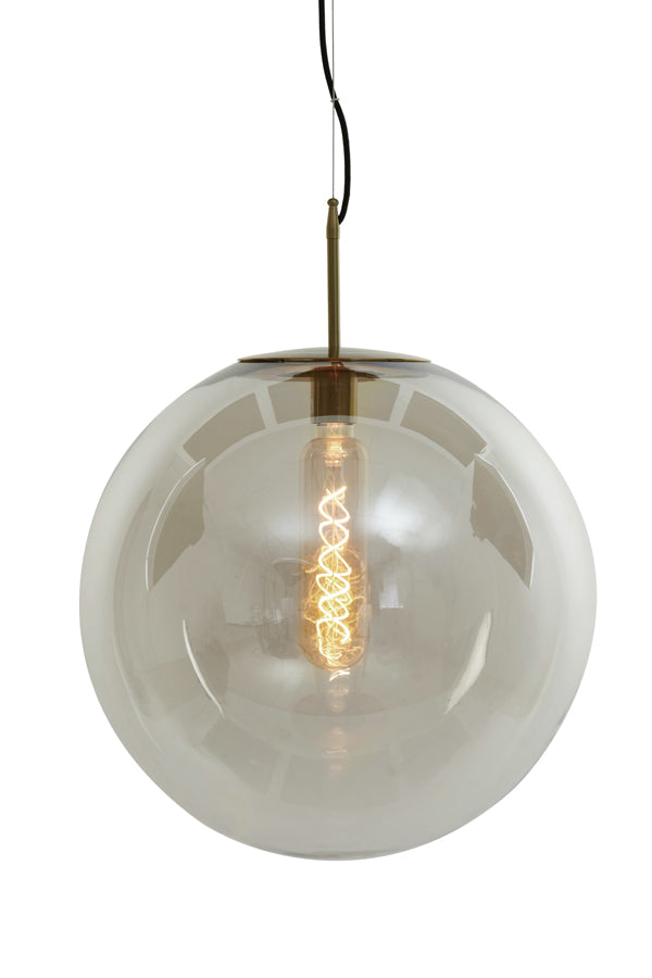 Hanging lamp 48 cm MEDINA antique bronze+glass clear